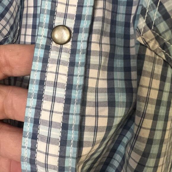 Aeropostale Men's S Western Pearl Snap Sz Xl Long Sleeve Plaid Cowboy Shirt - Picture 6 of 10